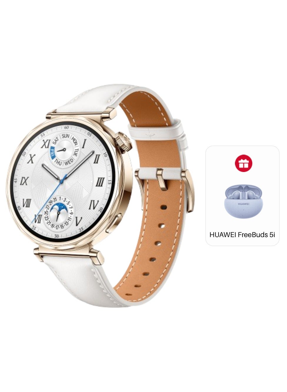 HUAWEI WATCH GT5 41mm Smartwatch White (with Freebuds 5i Blue) White 