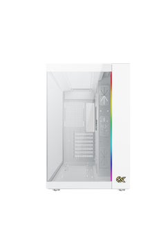 Xigmatek Aqua Ultra Arctic Super Tower Case, 0.8mm SPCC Thickness Material, Up to 360mm Radiator & 10*Fans Support, 3*Tempered Glass Panel Design, Screwless & Tool-less Design, White  - Image 5