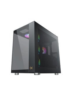 Xigmatek AQUA ULTRA AiR WIDE BODY Super Tower Case, 0.8mm SPCC Thickness Material, Up to 360mm Radiator & 10*Fans Support, 2*Tempered Glass Panel Design, Screwless & Tool-less Design, Black  - Image 5