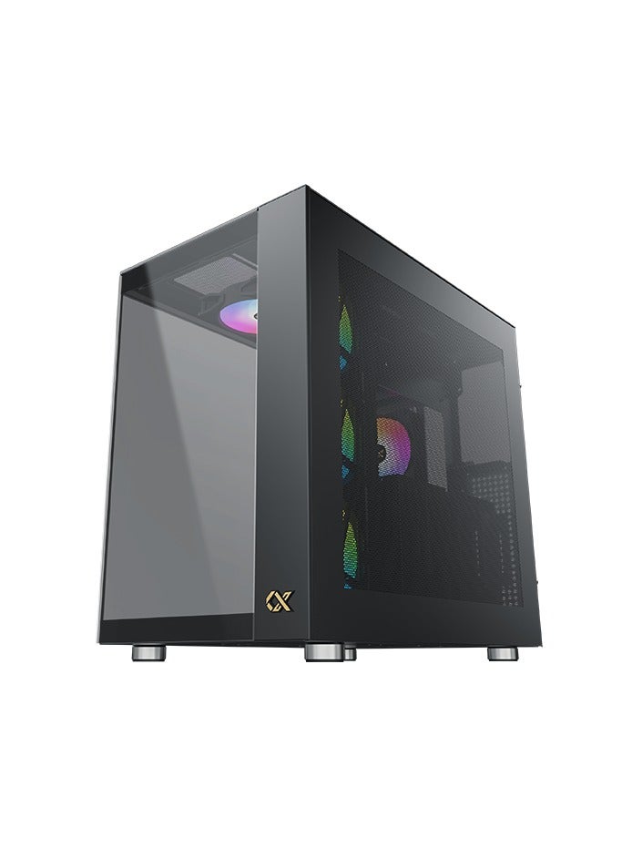 زيجماتيك علبة AQUA ULTRA AiR WIDE BODY Super Tower، مادة SPCC بسمك 0.8 مم، مبرد يصل إلى 360 مم و10 مراوح، تصميم لوحتين من الزجاج المقوى، تصميم بدون براغي أو أدوات، أسود  - Image 5
