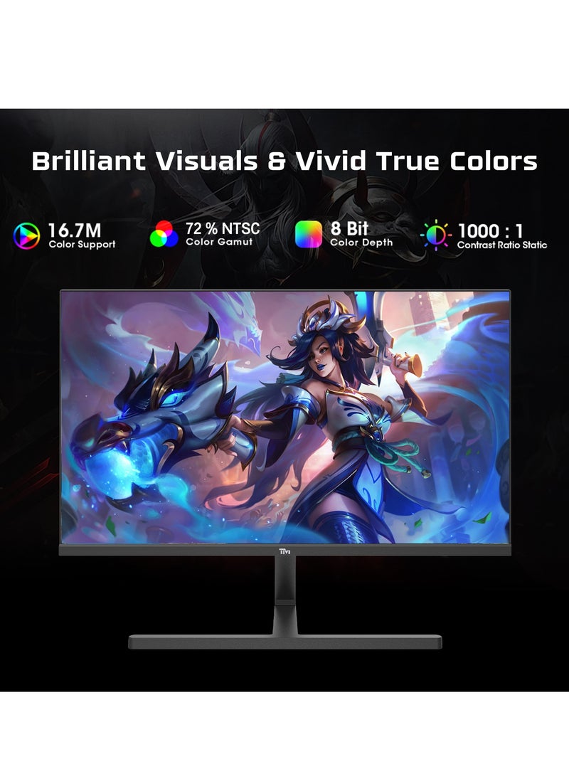 TM27FHD180IPS Blaze Series Gaming Monitor Flat 27 Inch 1920x1080p FHD IPS Panel 165/180hz Refresh Rate HDMI 2.1 0.5ms Response Time HDR with Built in Speakers Black