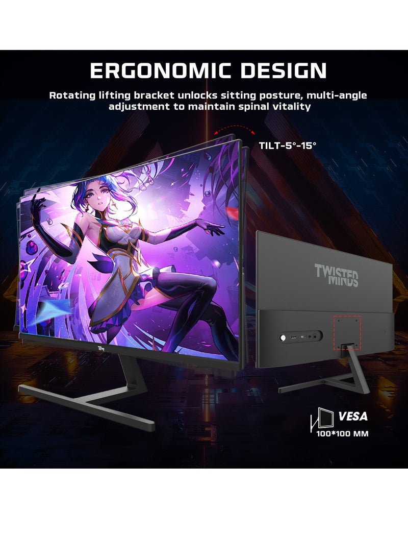 TWISTED MINDS TM27FHD180IPS Blaze Series Gaming Monitor Flat 27 Inch 1920x1080p FHD IPS Panel 165/180hz Refresh Rate HDMI 2.1 0.5ms Response Time HDR with Built in Speakers Black  - Image 5