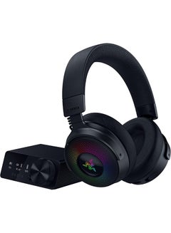 Kraken V4 Pro Wireless Gaming Headphones, OLED Control Hub, 40mm Driver, Razer TriForce Bio-Cellulose Type, Retractable Razer HyperClear Super Wideband Mic, Unidirectional Pick-Up, Black | RZ04-05160100-R3M1