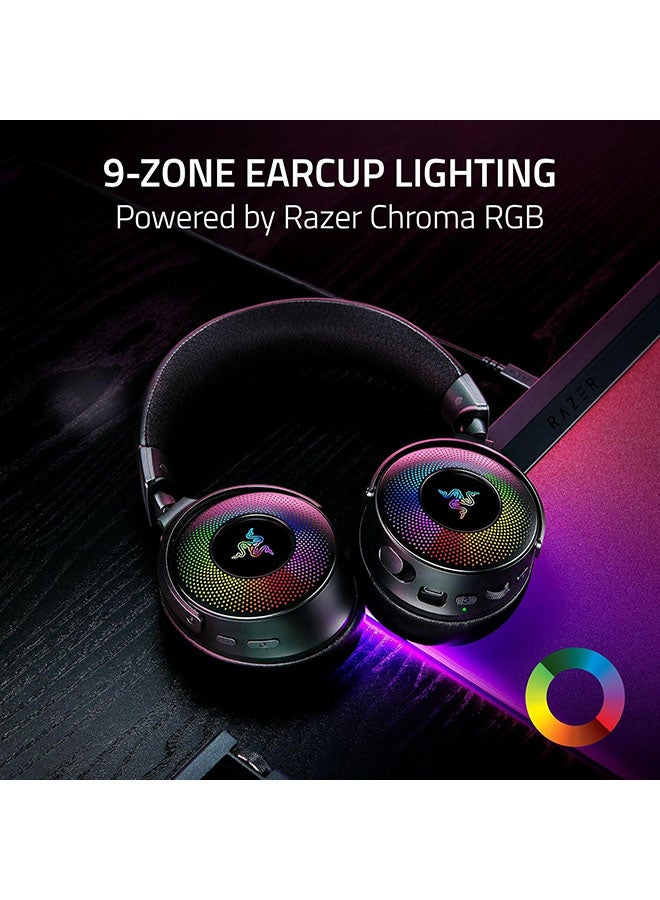 RAZER - Kraken V4 Pro Wireless Gaming Headphones, OLED Control Hub, 40mm Driver, Razer TriForce Bio-Cellulose Type, Retractable Razer HyperClear Super Wideband Mic, Unidirectional Pick-Up, Black | RZ04-05160100-R3M1 - Image 1