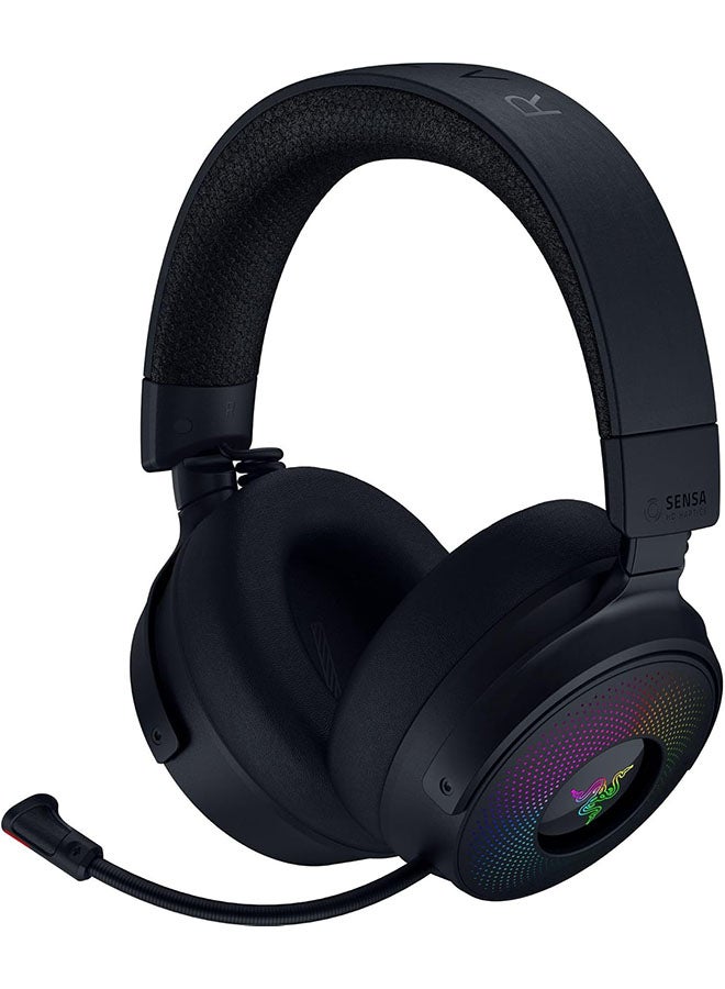 RAZER Kraken V4 Pro Wireless Gaming Headphones, OLED Control Hub, 40mm Driver, Razer TriForce Bio-Cellulose Type, Retractable Razer HyperClear Super Wideband Mic, Unidirectional Pick-Up, Black | RZ04-05160100-R3M1  - Image 3