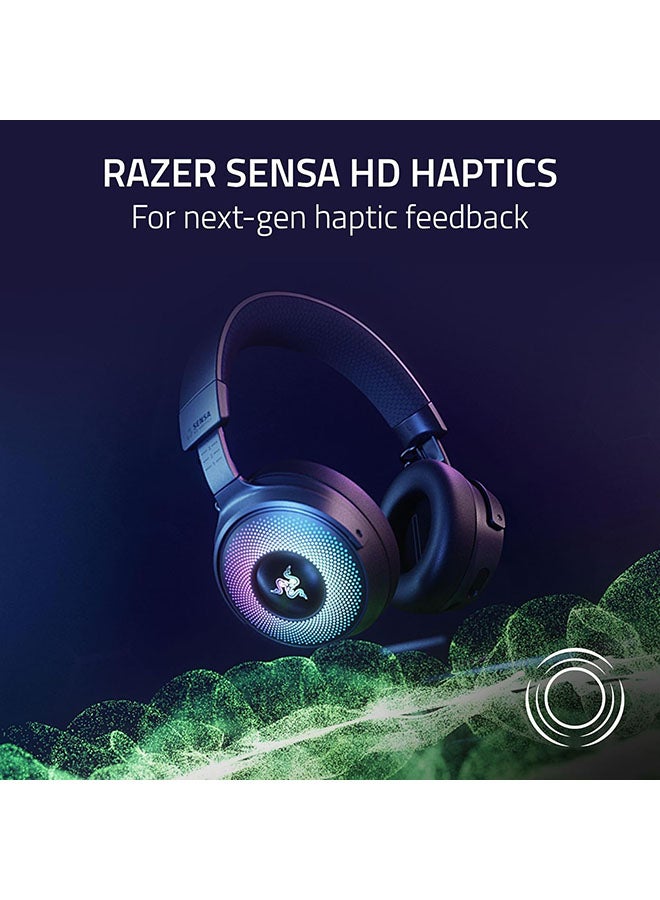 RAZER - Kraken V4 Pro Wireless Gaming Headphones, OLED Control Hub, 40mm Driver, Razer TriForce Bio-Cellulose Type, Retractable Razer HyperClear Super Wideband Mic, Unidirectional Pick-Up, Black | RZ04-05160100-R3M1 - Image 1