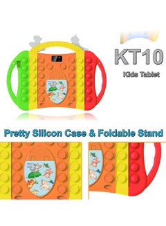 ATOUCH Early Education KT10 Smart Android Kids Tablet 10.1 Inch Display 6GB RAM 256GB ROM WiFi and Dual SIM Supported Tablet Protective With Silicon Case/ Learning and Playing Toys Orange  - Image 3