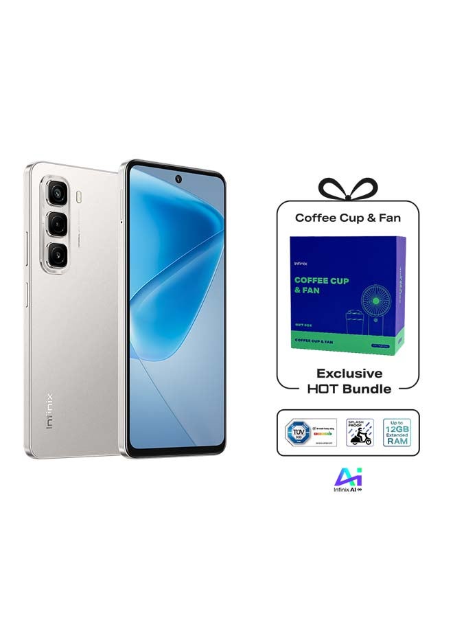 Infinix Hot50 Dual SIM Titanium Grey 6+6GB RAM 256GB 4G - Middle East Version + Ai Support With Coffee Cup & Fan  - Image 1