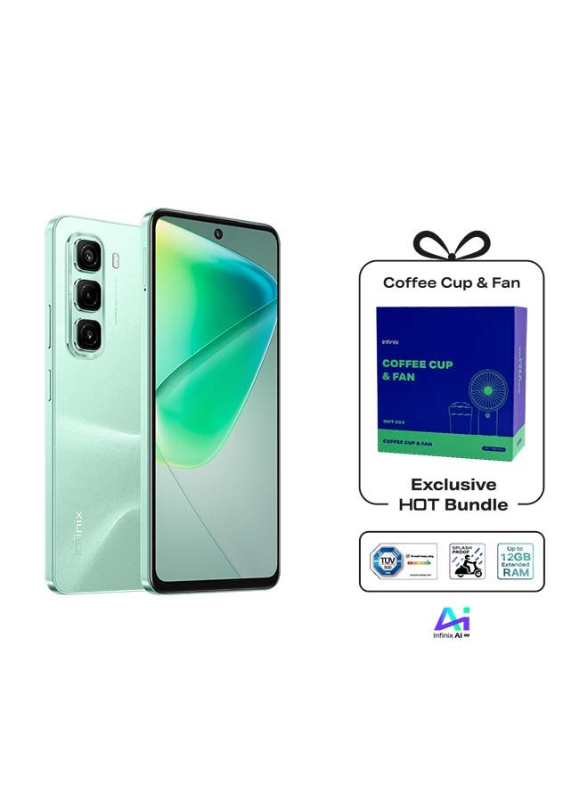 Infinix Hot50 Dual SIM Sage Green 6+6GB RAM 256 GB 4G - Middle East Version + Ai Support With Coffee Cup & Fan  - Image 1