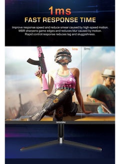 Datazone 27" inch, FHD (1920x1080) 165HZ, IPS Gaming Monitor, 1ms GTG Response Time, Console Compatible (PS5-XBOX) With Built-in Speakers Black  - Image 4