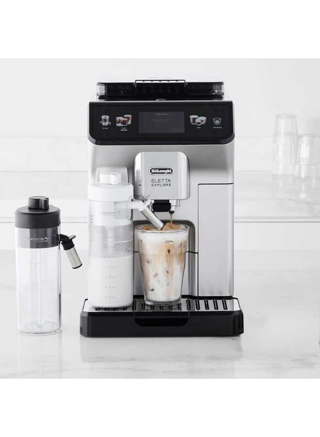 ديلونجي Eletta Explore Coffee Machine - Regular 1.8 L 1450 W ECAM450.65.S Silver  - Image 1