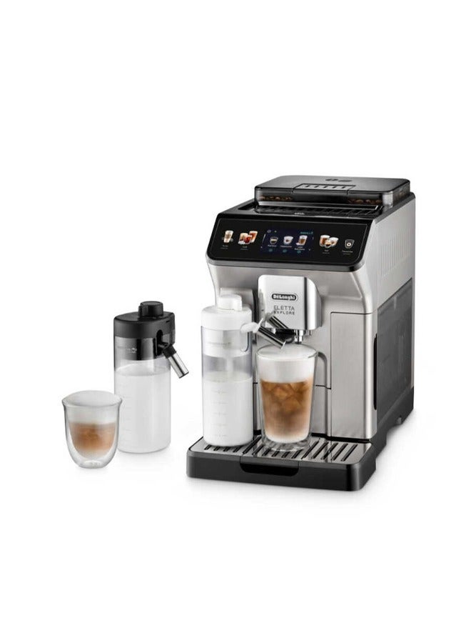 ديلونجي Eletta Explore Coffee Machine - Regular 1.8 L 1450 W ECAM450.65.S Silver  - Image 2