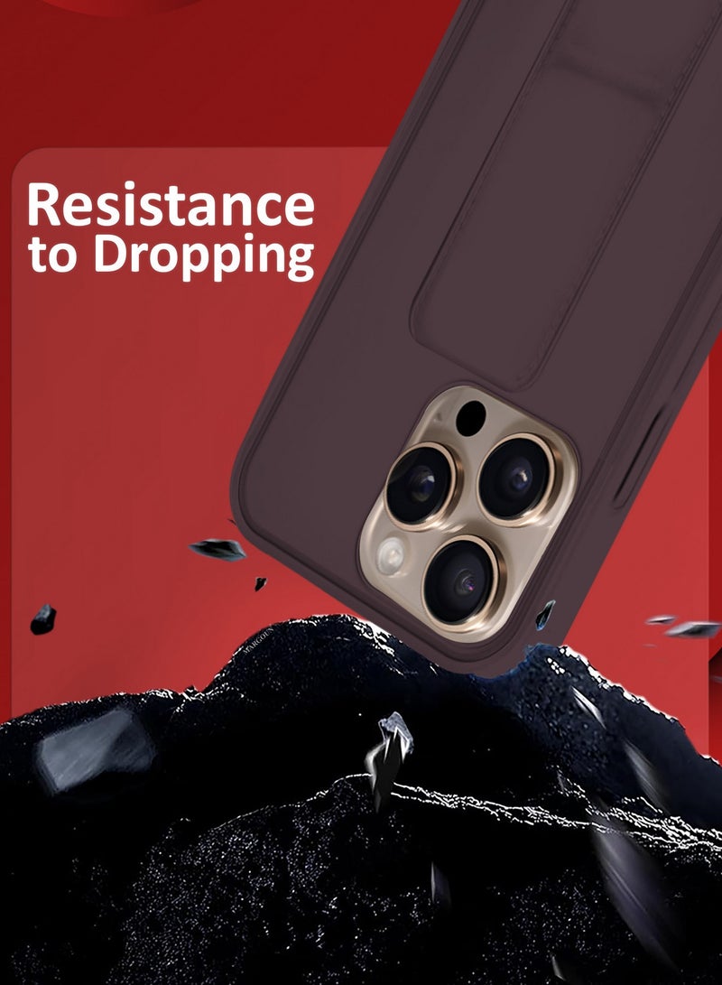 MARGOUN ( for iPhone 16 Pro Max ) 3 Pack, 1 Case and 2 Screen Protectors Premium PU Leather Case with Stand Function Shockproof and Anti Scratch Finger Grip Case Cover Merlot - Image 4