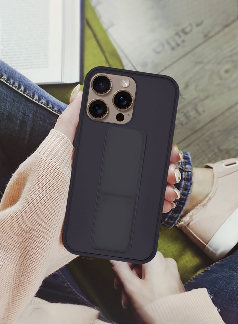 MARGOUN ( for iPhone 16 Pro Max ) Case Premium PU Leather Case with Stand Function Shockproof and Anti Scratch Finger Grip Case Cover Dark Purple  - Image 4