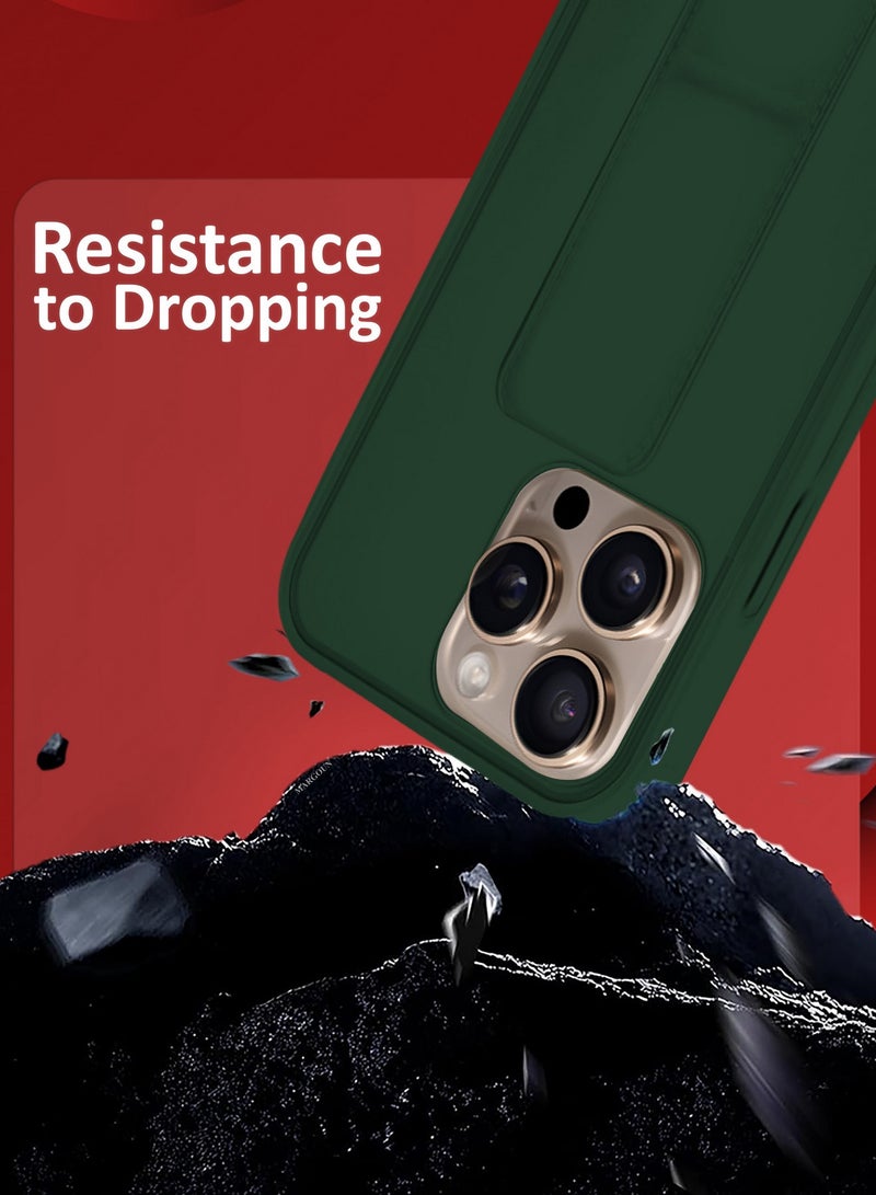 مارجون ( لجهاز آيفون 16 برو ماكس ) غلاف جلد PU فاخر مع وظيفة حامل مقاوم للصدمات ومضاد للخدوش مع قبضة إصبع - Image 3