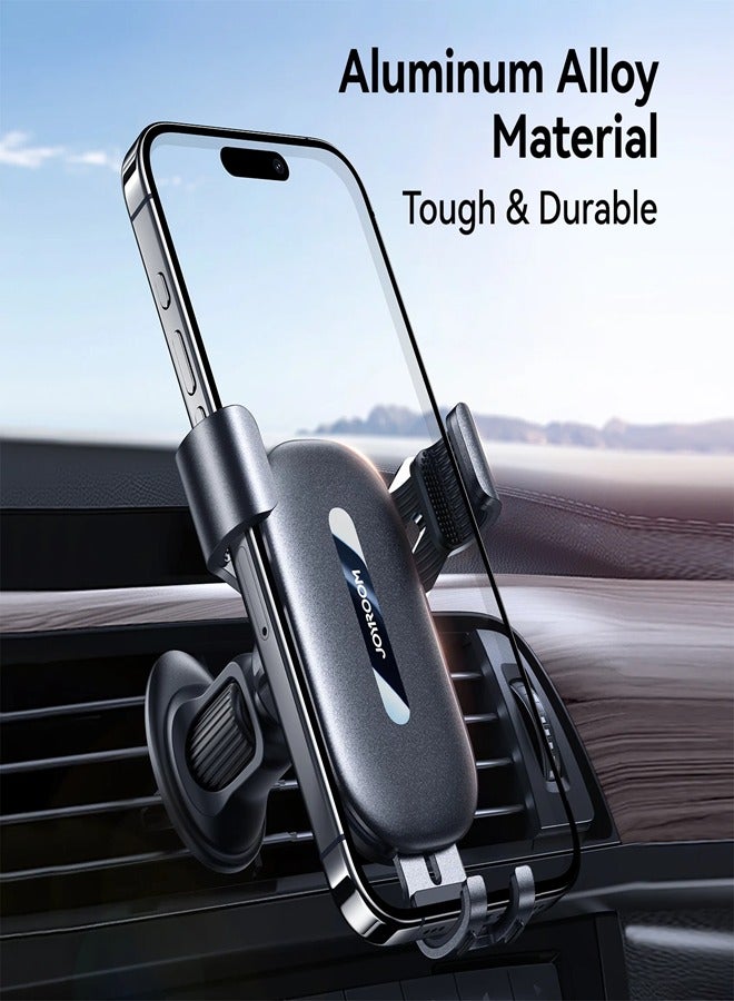 JOYROOM Phone Holder, Mobile Holder For the Car Air Vent Phone Stand Car Auto Lock Gravity Mobile Phone Mount AC Vent Car Mount Compatible With iPhone 16/15/14 Series and earlier, Galaxy S25/S24/S25, Z Flip 5 4, Xiaomi - CE Certified - Premium Build Black - Image 2