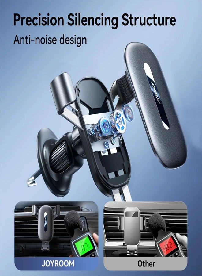 JOYROOM Phone Holder, Mobile Holder For the Car Air Vent Phone Stand Car Auto Lock Gravity Mobile Phone Mount AC Vent Car Mount Compatible With iPhone 16/15/14 Series and earlier, Galaxy S25/S24/S25, Z Flip 5 4, Xiaomi - CE Certified - Premium Build Black - Image 5
