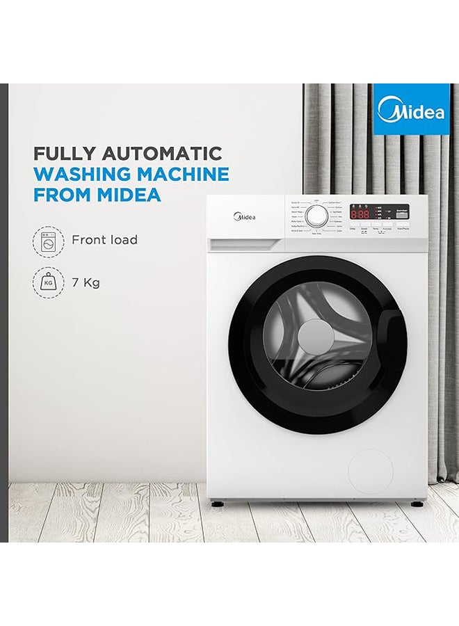 مديا Home Bundle -  7KG Front Load Washing Machine + Canister Vacuum Cleaner MC08MEWH+MFN70 White  - Image 4