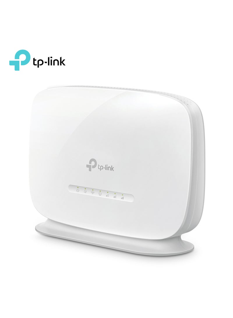TP-LINK - TL-MR105 300 Mbps Wireless N 4G LTE Router, 2.4 GHz, FDD/TDD-LTE Support, Nano SIM Slot, 32 Device Connectivity, Plug-and-Play, 2 Internal 4G/3G & Wi-Fi Antennas, 1 LAN/WAN Port, WPS, WPA/WPA2 Security, Guest Network, Dynamic DNS, IPv4/IPv6 Support, Up to 150 Mbps Download Speed, TL-MR105 White - Image 1