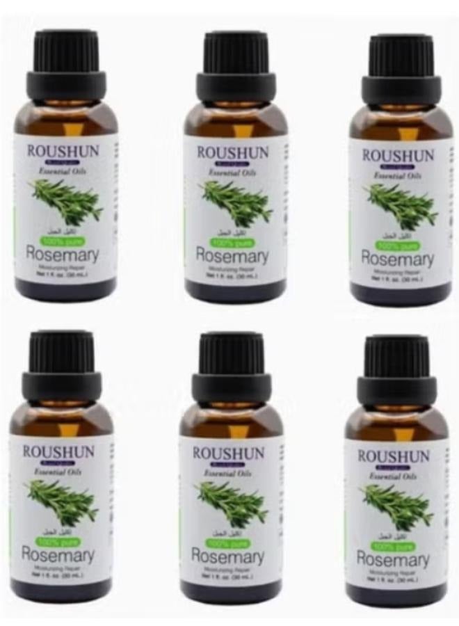 ROUSHUN PACK OF 6- Pure Rosemary Essential Oil Clear 30ml