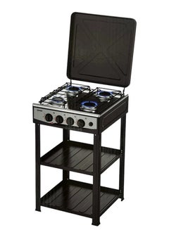 KRAWN Gas Stove 4 Burners Steel With Auto Ignition - 4 Eyes 38042 Black  - Image 1