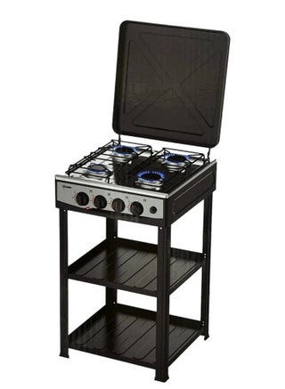 Gas Stove 4 Burners Steel With Auto Ignition - 4 Eyes 38042 Black - pnsku/N70116090V/45/_/1727844545/41d378e7-8404-41ce-a237-d335919e7add