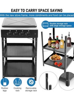 KRAWN Gas Stove 4 Burners Steel With Auto Ignition - 4 Eyes 38042 Black  - Image 5