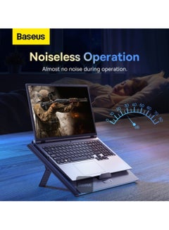 Baseus ThermoCool Laptop Stand for Heat Dissipation and Hollow Carved Cooling Fan with 5 Wind Speed ​​Levels | Grey  - Image 3