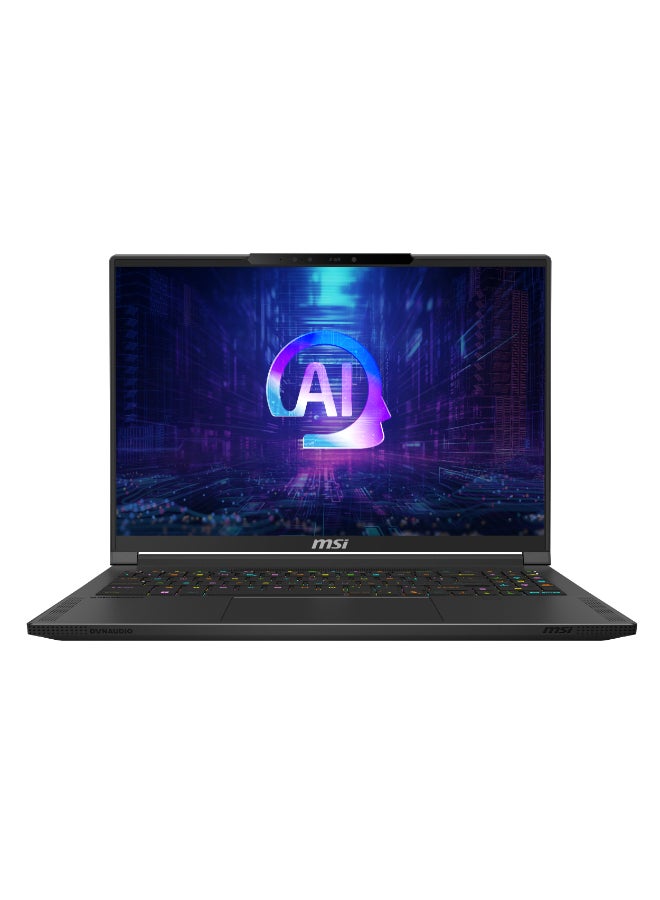 إم اس أي Stealth A16 AI Laptop With 16-Inch QHD (2560x1600) 240Hz Display, AMD Ryzen 9-370HX Processor/32GB RAM/1TB SSD/8GB Nvidia GeForce RTX 4070 Graphics Card/Windows 11 English/Arabic Core Black 