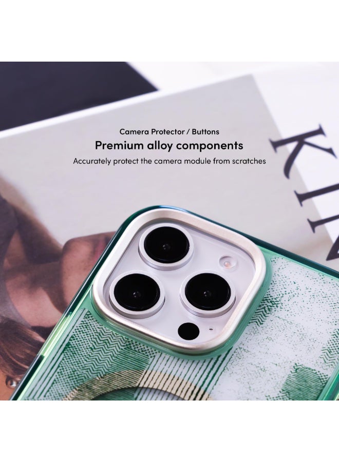 Moshi iGlaze w/ MagSafe Case for Apple iPhone 16 Pro 6.3" 2024|  Drop Protection Ultra Thin And Slim Back Cover, Anti-Yellowing, Scratch Resistant, Magnetic Wireless Charging - Green - Image 4