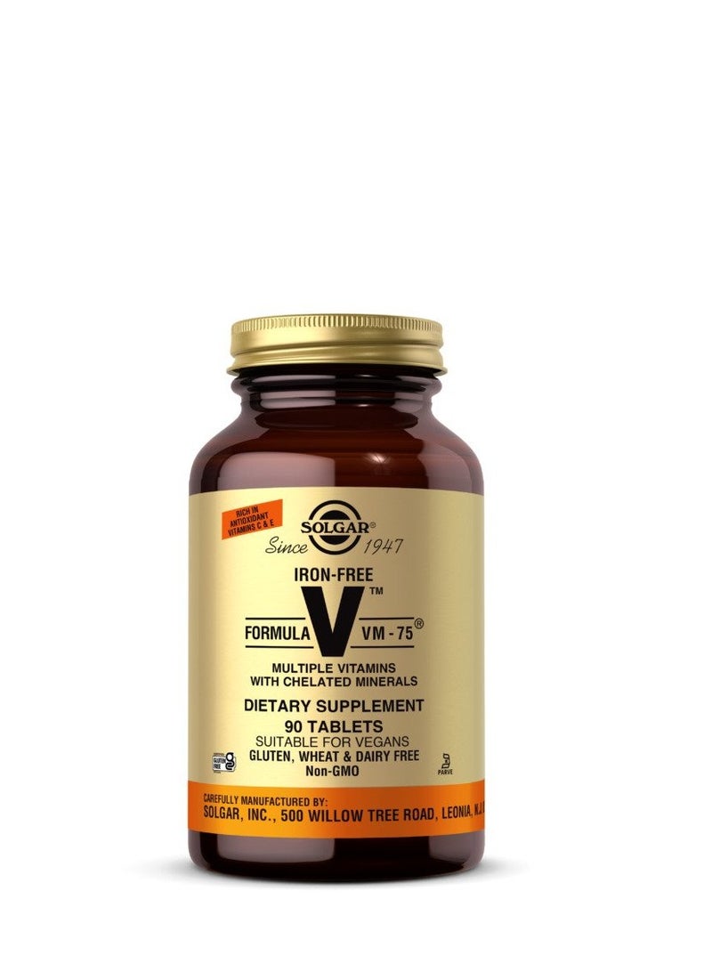 Solgar Iron-Free Formula VM-75, 90 Tablets