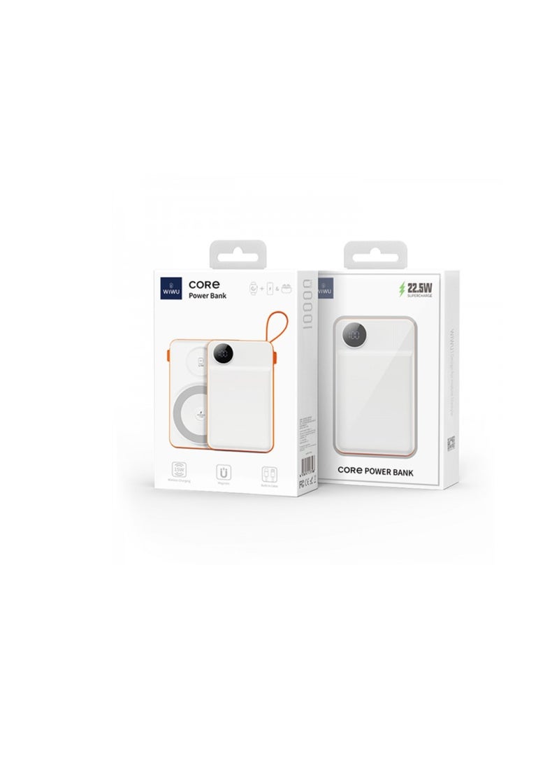 WIWU 10000 mAh Wi-P007 Core Wireless Charger Power Bank White - Image 3