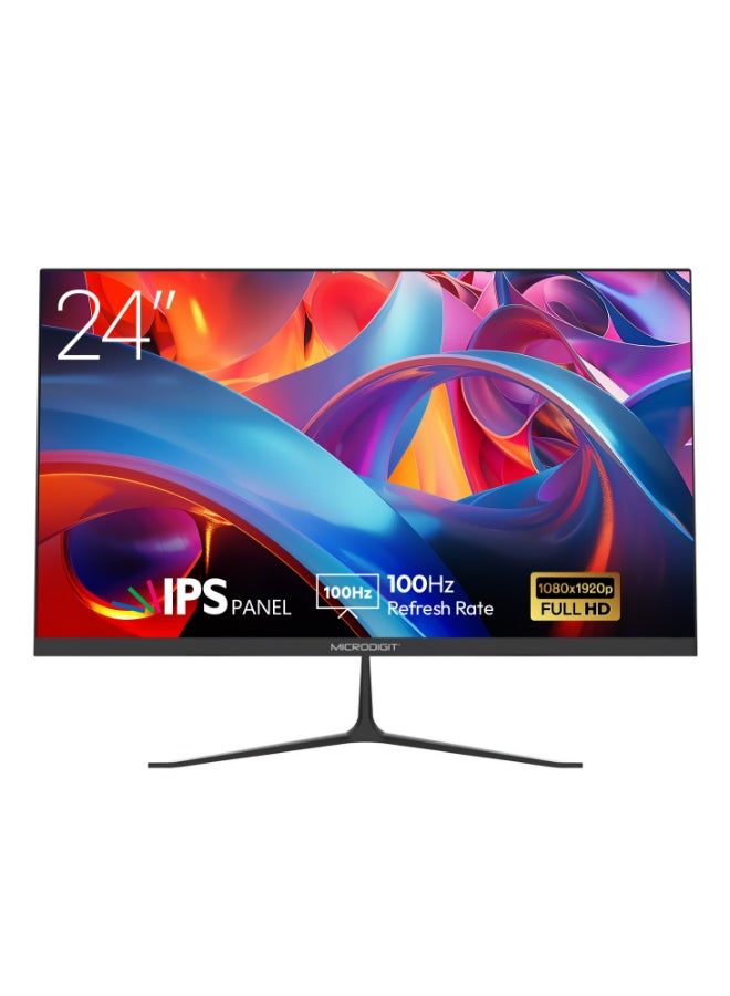 Microdigit Premium 24 inch Full HD (1920/1080)100Hz IPS HDMI Monitor ...