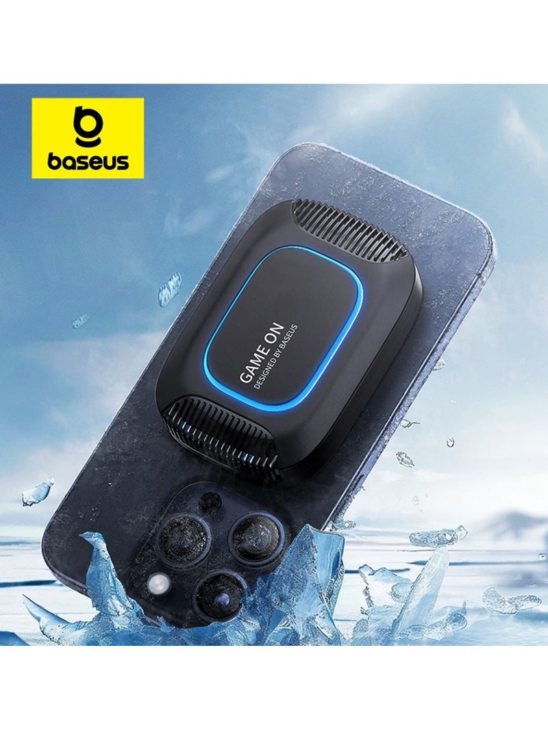 Baseus Ultra-Thin Magnetic Phone Cooler – Efficient Heat Dissipation Radiator with Smart Temperature Control, Lightweight & Portable Design, Magnetic Attachment for Compatible Phones, Ideal for Intense Gaming & Extended Use, Keep Your Device Cool & Performance High Without Wireless Charger - Black  - Image 1