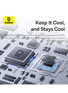 بيسوس Ultra-Thin Magnetic Phone Cooler – Efficient Heat Dissipation Radiator with Smart Temperature Control, Lightweight & Portable Design, Magnetic Attachment for Compatible Phones, Ideal for Intense Gaming & Extended Use, Keep Your Device Cool & Performance High Without Wireless Charger - Black  - Image 5