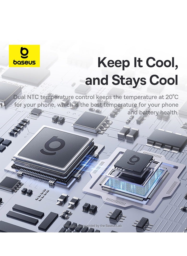 Baseus Ultra-Thin Magnetic Phone Cooler – Efficient Heat Dissipation Radiator with Smart Temperature Control, Lightweight & Portable Design, Magnetic Attachment for Compatible Phones, Ideal for Intense Gaming & Extended Use, Keep Your Device Cool & Performance High Without Wireless Charger - Black  - Image 5