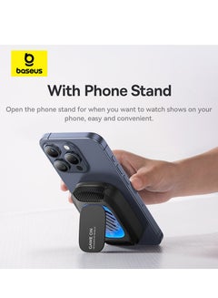 بيسوس Ultra-Thin Magnetic Phone Cooler – Efficient Heat Dissipation Radiator with Smart Temperature Control, Lightweight & Portable Design, Magnetic Attachment for Compatible Phones, Ideal for Intense Gaming & Extended Use, Keep Your Device Cool & Performance High Without Wireless Charger - Black  - Image 3