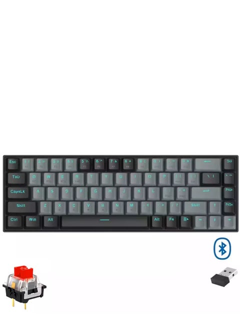 K662 Gwern Dual Mode Wireless, Bluetooth Gaming Mechanical Keyboard, Red Switch