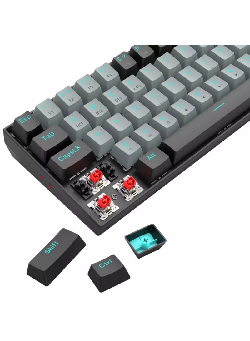 ريدراجون - K662 Gwern Dual Mode Wireless, Bluetooth Gaming Mechanical Keyboard, Red Switch - Image 1
