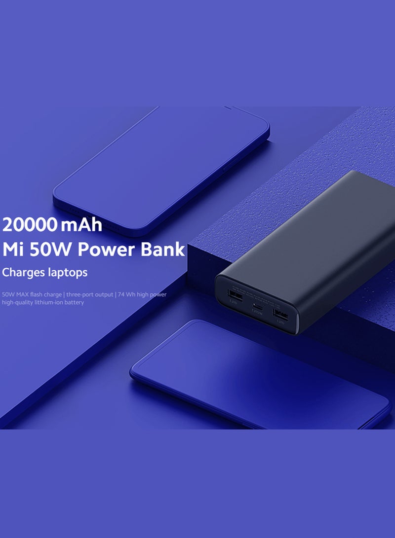 MARGOUN 20000 mAh Power Bank Portable Charger,74Wh High Capacity, External Battery Pack Compatible with Smart Devices Black  - Image 2