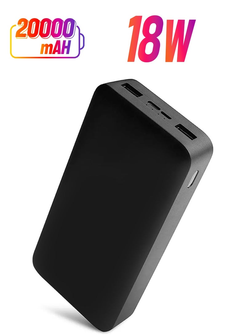MARGOUN 20000 mAh Power Bank Portable Charger,18W High Capacity, External Battery Pack Compatible with Smart Devices Black  - Image 1