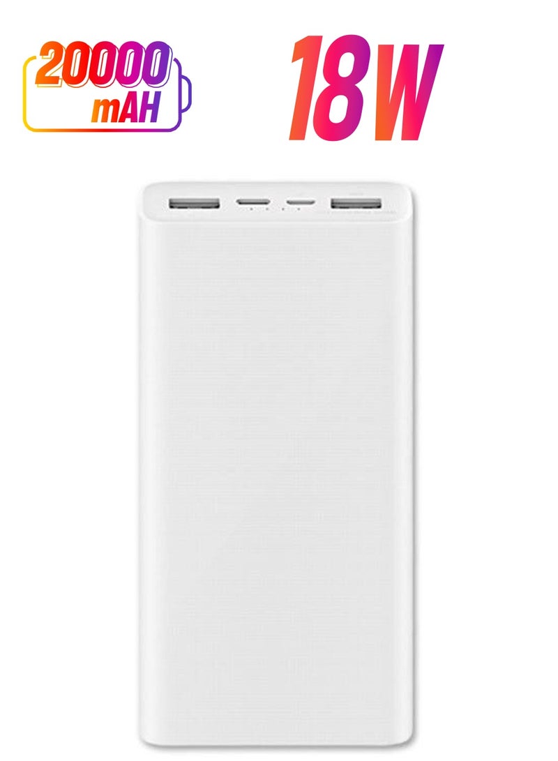 MARGOUN 20000 mAh Power Bank Portable Charger,18W High Capacity, External Battery Pack Compatible with Smart Devices White  - Image 1