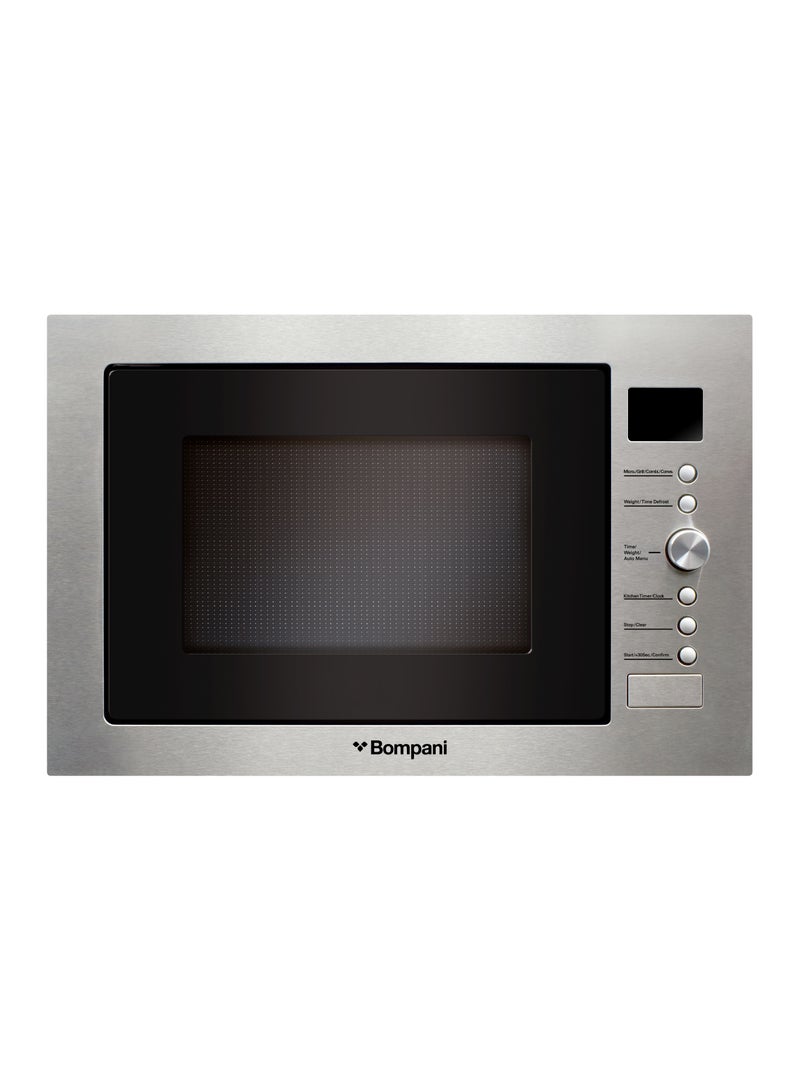 Bompani - 34L Built-in Microwave with Grill, Rotisserie, Sleek Design, 10 Auto Cook Menus, Push Button Door and Knob Control for Effortless Cooking - 1 Year Manufacturer Warranty BI34DGS2 Silver - Image 1