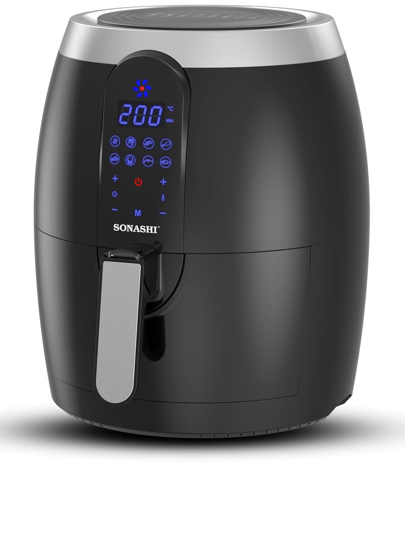 سوناشي 3.5L Digital Air Fryer + Dual Cup Waffle Maker | Ideal For Fried Snacks And Waffles | Easy To Clean Models With Temperature Control Feature | User-Friendly Kitchen Appliance Bundle 3.5 L 1400 W SAF-350 + SWM-867 Black  - Image 2