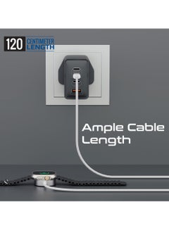 PROMATE Promate USB-C to Apple Watch Super Fast Charging Cable 1.2m Durable Braided 5W Charging Power White  - Image 4
