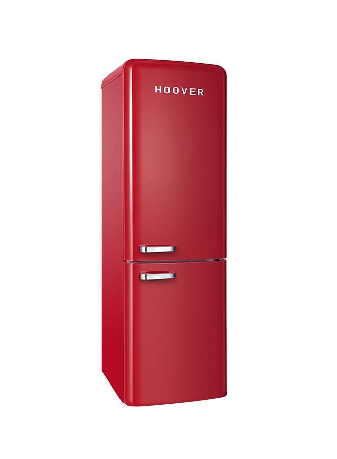 Hoover Bottom Mount Retro Refrigerator, 231L Net (300L Gross), Total No Frost, Electronic Control, LED Light, Metal Texture Handle, Ice Twister, Red – HBR-M300-RR HBR-M300-RR Red - Image 5