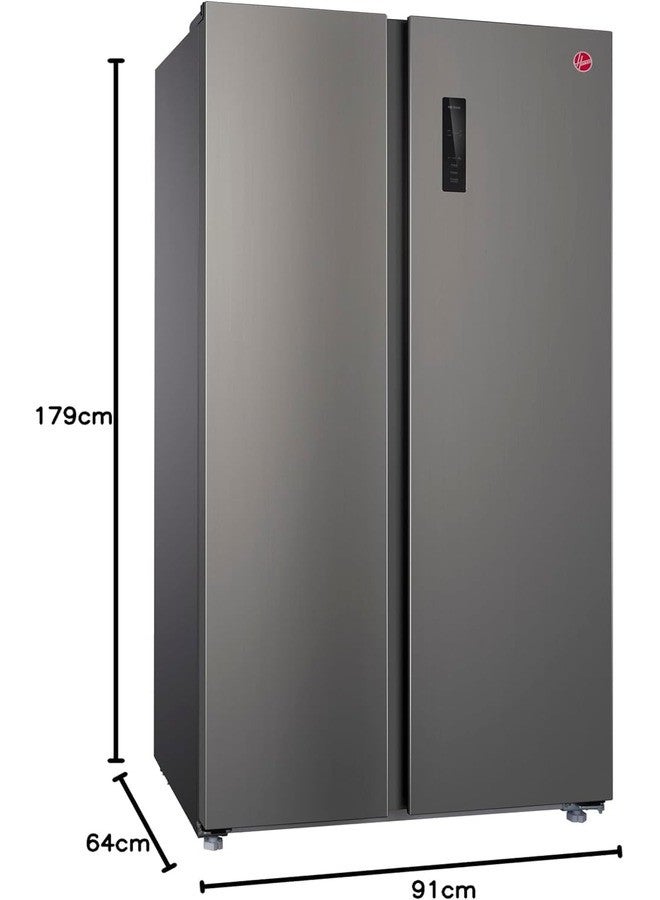 هوفر ثلاجة 682 لتر بجانب بجانب، ثلاجة ذات عاكس مزدوج، شاشة LED مع تحكم باللمس، ضمان سنة واحدة من الشركة المصنعة وضمان 10 سنوات على ضاغط العاكس، 50/60 هرتز إنوكس - HSB-M682-S - Image 3
