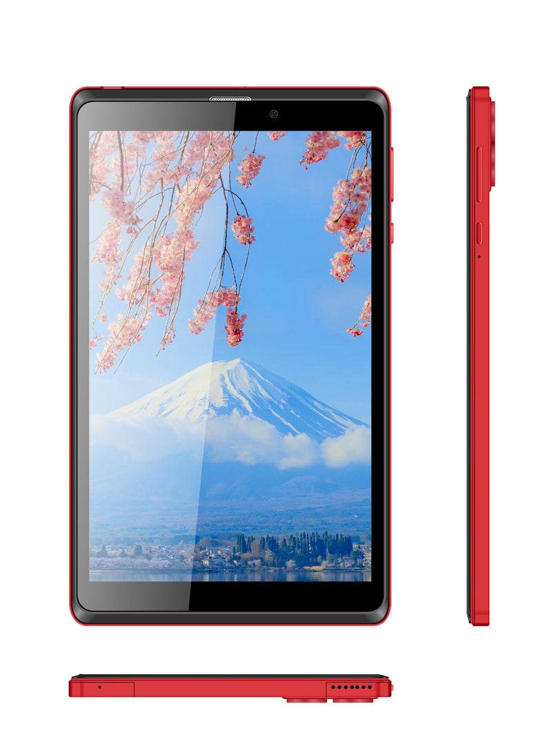 سي آيديا - 8-inch Smart Tablet PC Android Tab IPS Display 8GB RAM 256GB ROM Pre-fixed Eye Protect Tempered Glass with Protective Case Single SIM 5G LTE WiFi Zoom and Tiktok Supported Red - Image 1