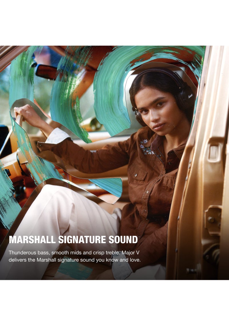 مارشال - Major V Bluetooth Headphones - Foldable Wireless Headphones Bluetooth With 100+ Hours Of Playtime, Brown - Image 1