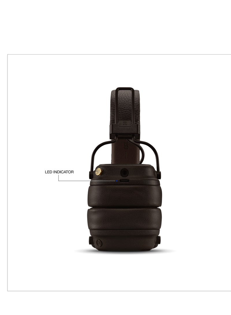 مارشال - Major V Bluetooth Headphones - Foldable Wireless Headphones Bluetooth With 100+ Hours Of Playtime, Brown - Image 1